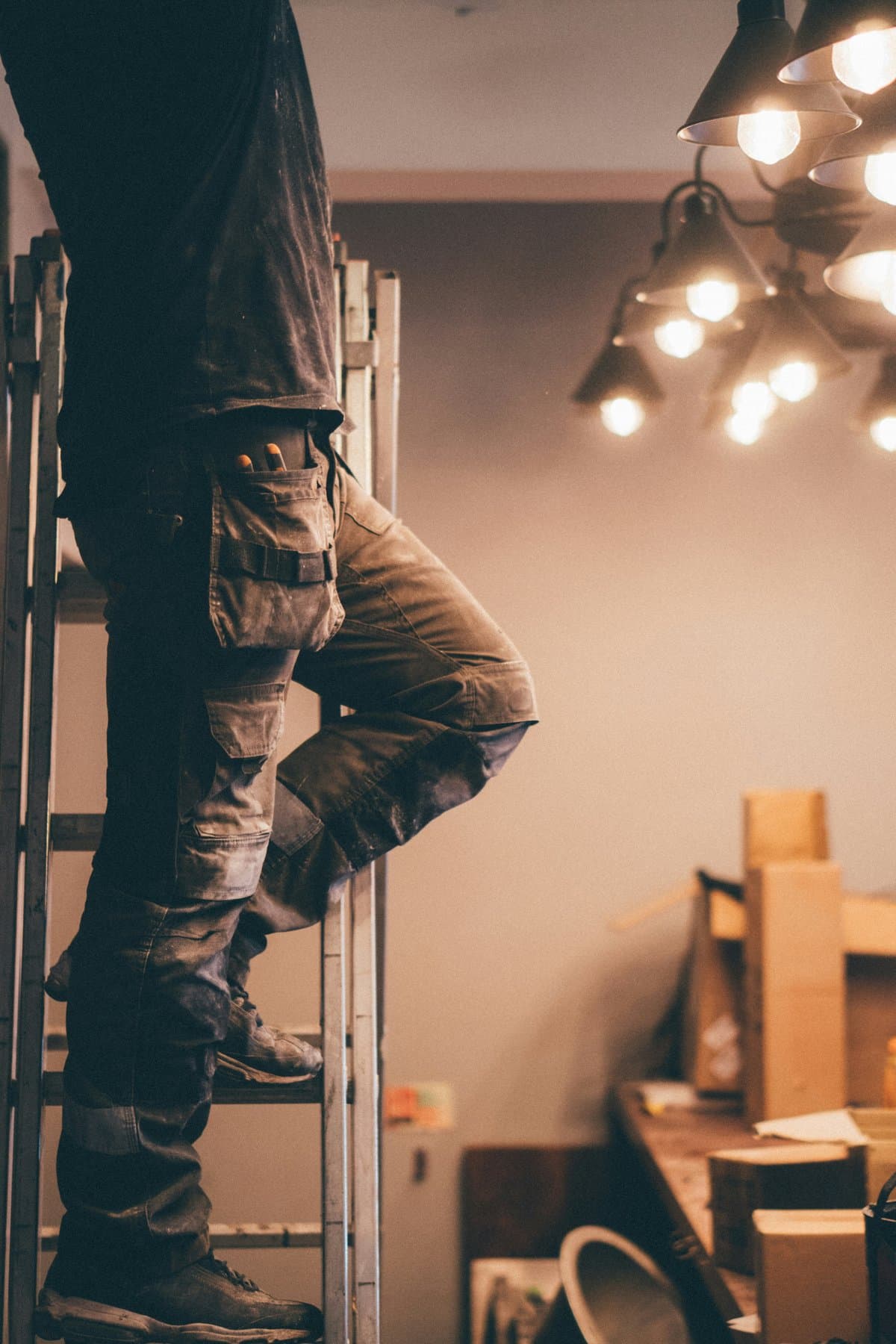 A tradesperson at work in a home